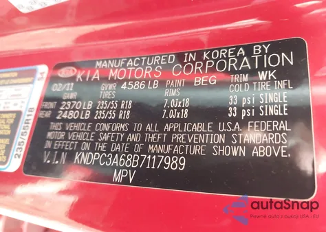 2011 Kia Sportage Sx from USA, damaged, VIN KNDPC3A68B7117989